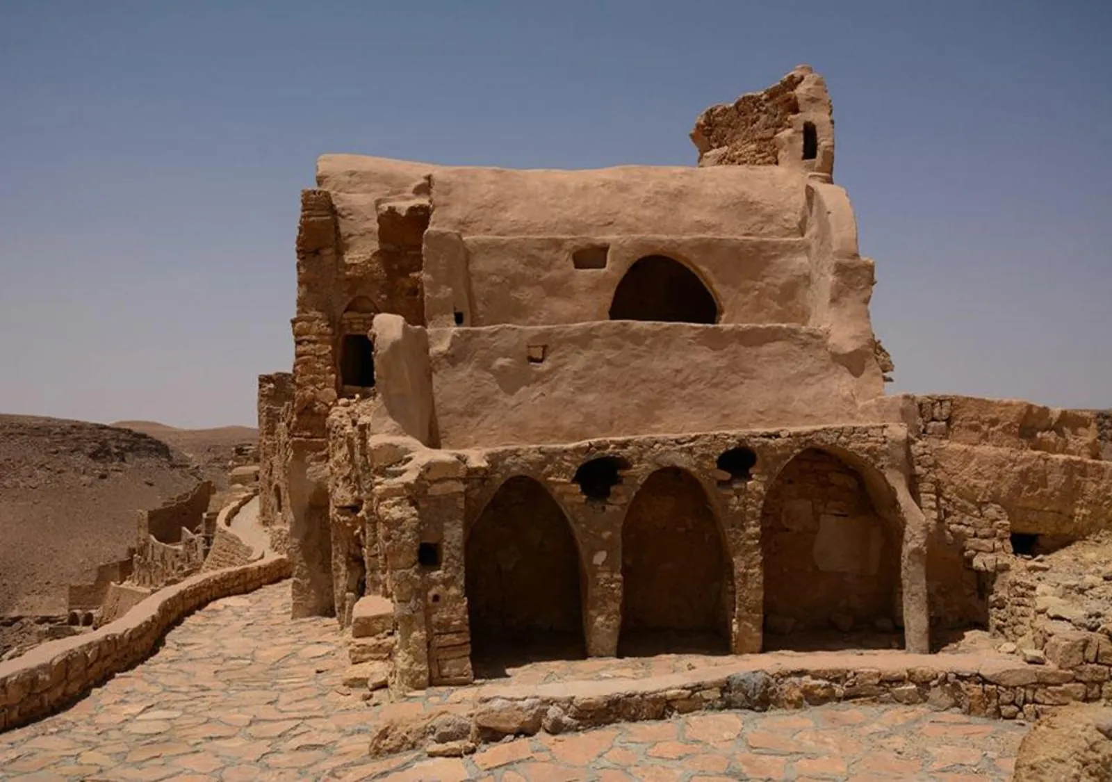 A ruined granary building on the plateau above Tataouine