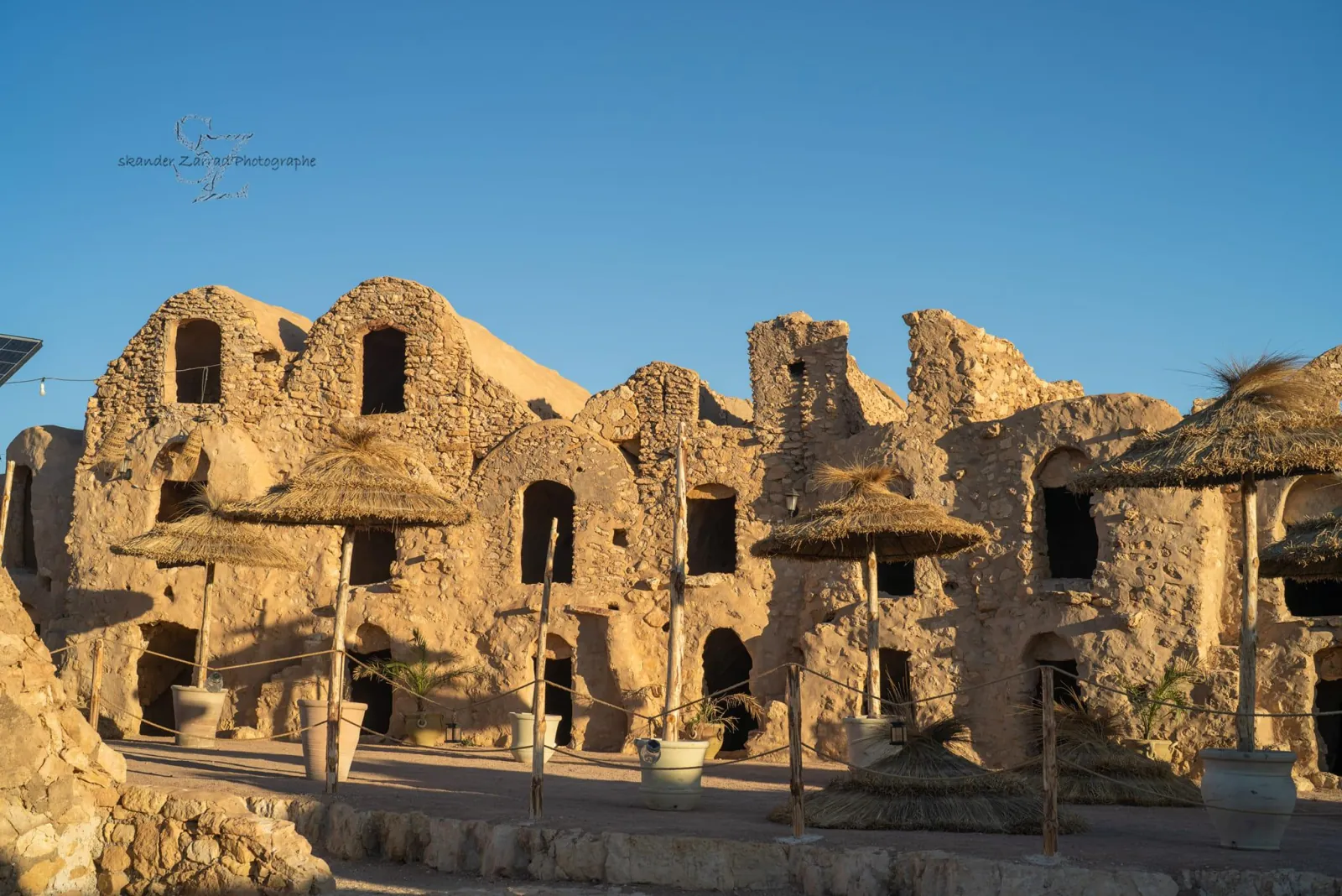 Vaulted granary cells stacked around the courtyard of a ksar