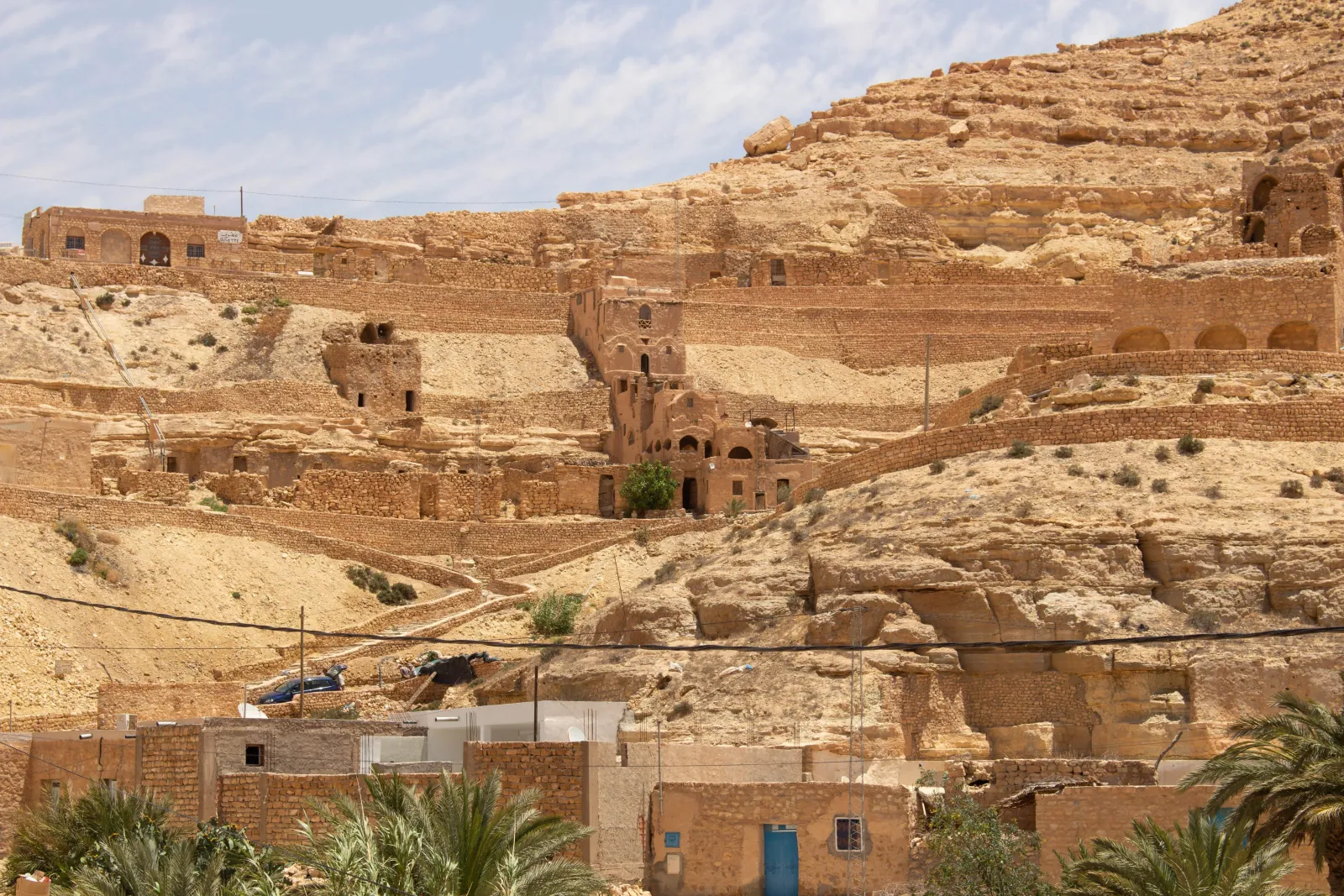 The tiered houses of Chenini built up its ridge